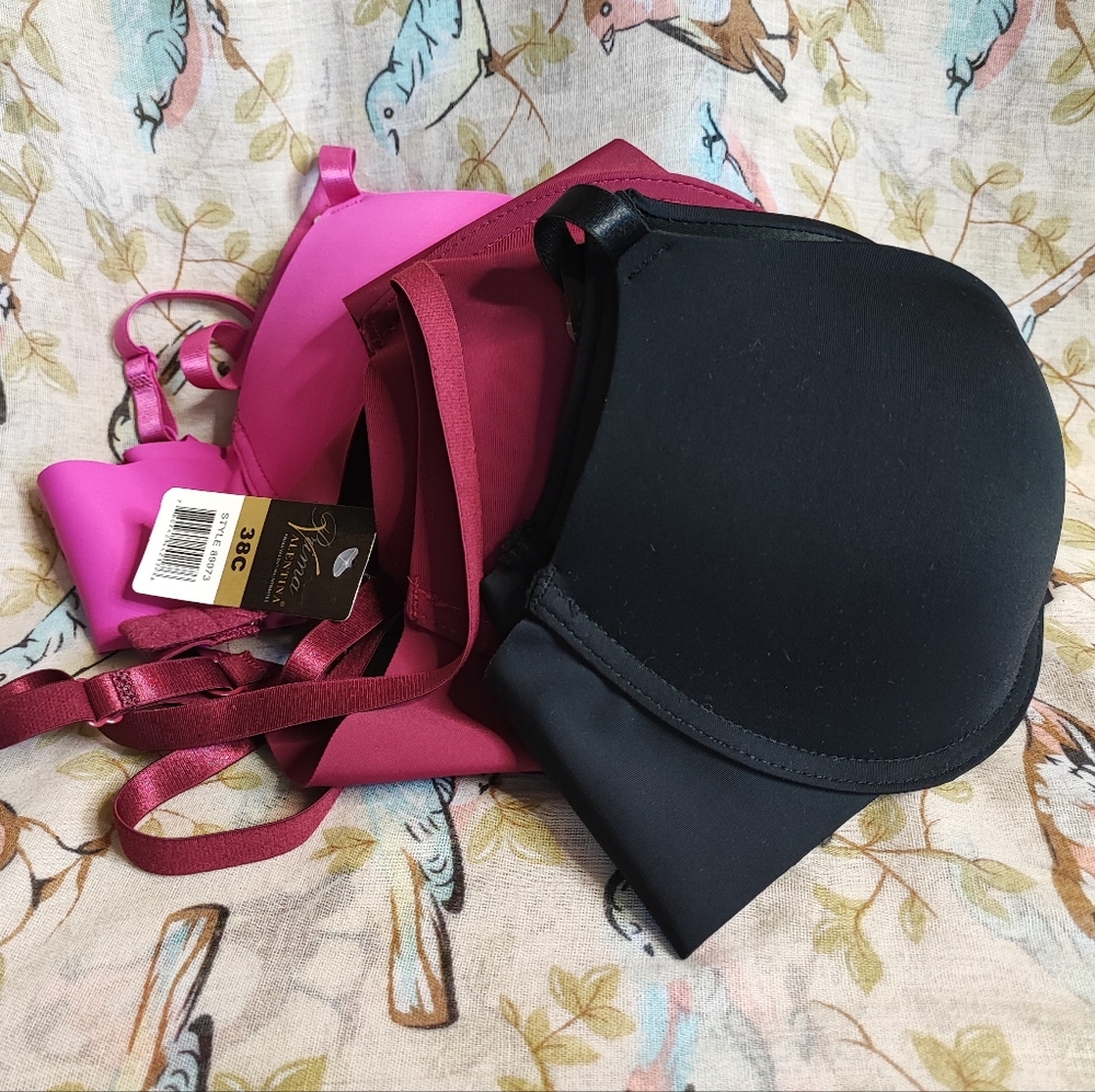 Prima Valentina Hot Pink Fuchsia Sexy Padded Bra Size 38C Brassiere NWT NEW - Picture 6 of 7
